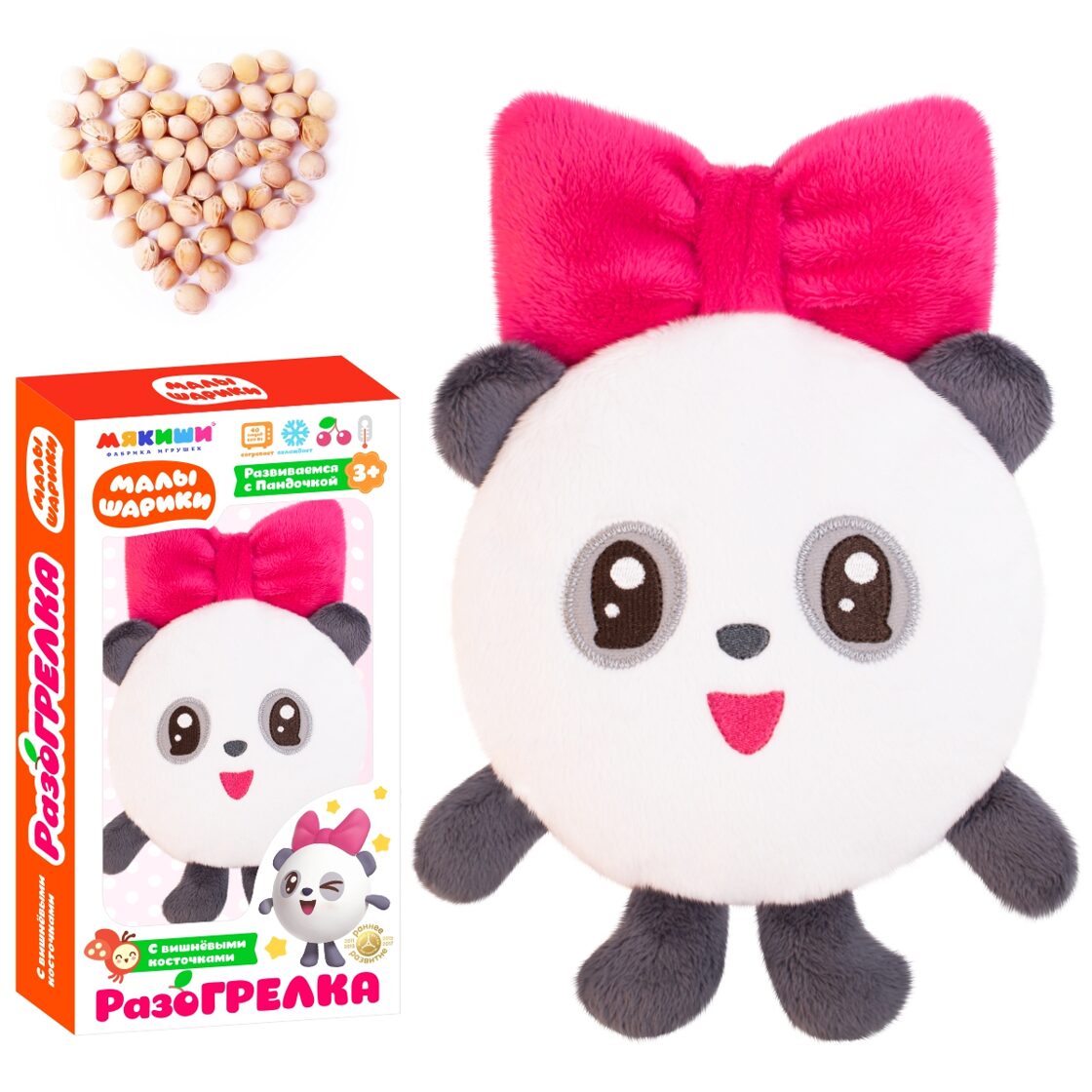Mīksta rotaļloeta ar kiršu kauliņiem Panda