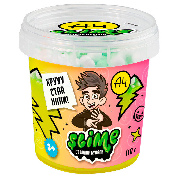Rotaļlieta bērniem TM Slime Crunch-slime, dzeltena