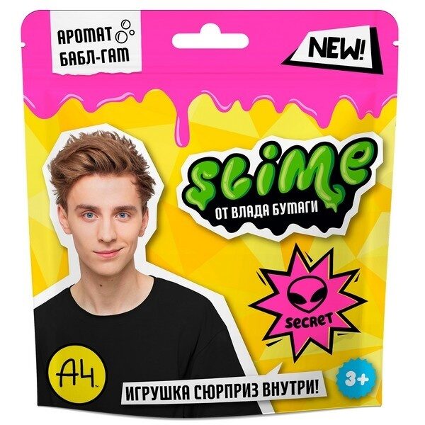 Slime. Vlads A4, rozā, 80 g