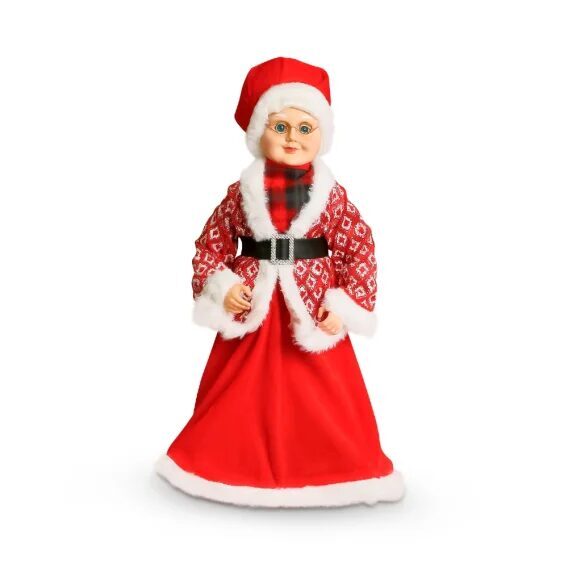 Фигура - Бабушка Зима, в красной шубе, 45 см