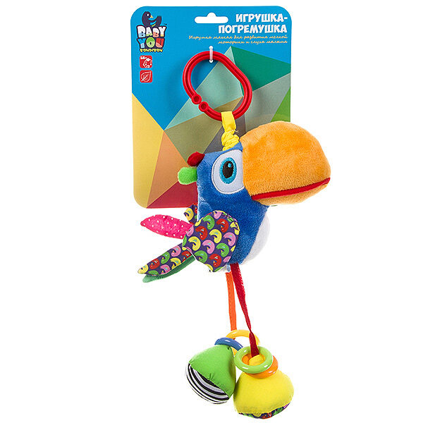 Mīkstā rotaļlieta "TUKĀNS" 25cm ar elastīgu virsmu un riņķiem Baby You Bondibon