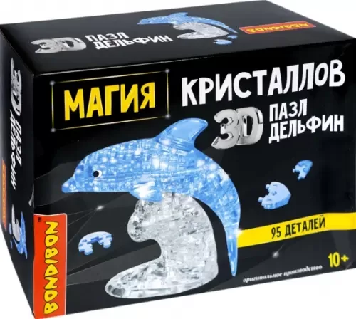 Пазл 3D. Магия кристаллов. Дельфин, 95 деталей