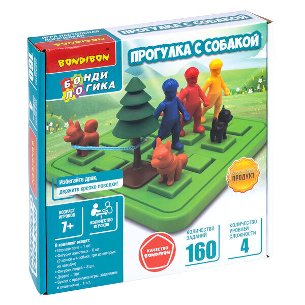 Игра настольная логическая "ПРОГУЛКА С СОБАКОЙ"