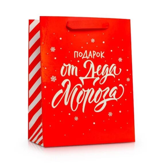 Пакет подарочный - Подарок от Деда Мороза, 18 × 23 × 10 см