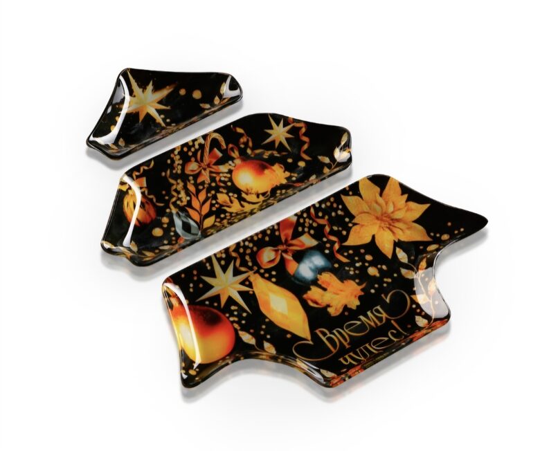 Šķīvis "Brīnumu laiks", stikls, 27 x 14 x 3,5 cm