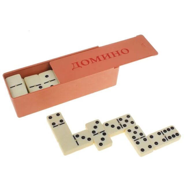 Домино в пластиковой коробке, 14,5 х 4,5 х 4,5