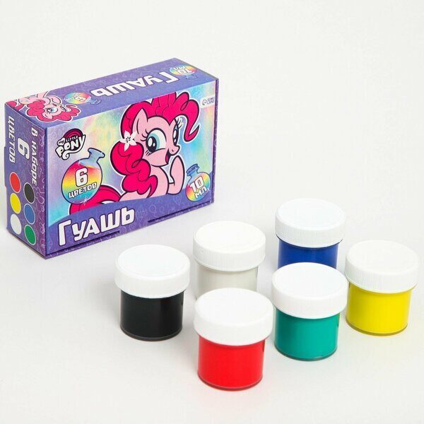 Guaša krāsas 6 krāsas, katra 10 ml, My Little Pony