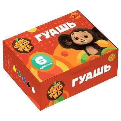 Guaša "Čeburaška", 6 krāsas, pa 17,5 ml