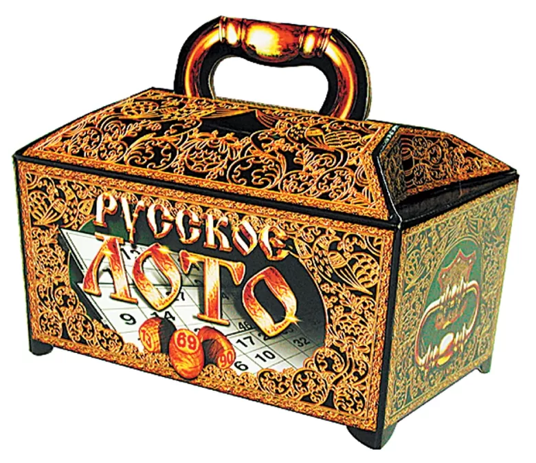 Настольная игра традиционное лото «Ларец» с деревянными бочонками