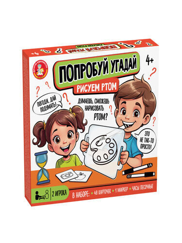 Izglītojoša galda spēle "Mēģini uzminēt, zīmē ar muti"