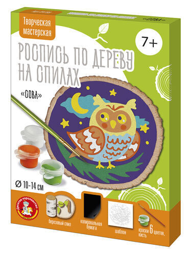 Glezniecība uz koka “Pūce”