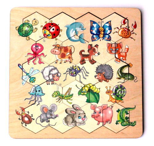 Koka puzle "Izklaidējošas medus šūnas"