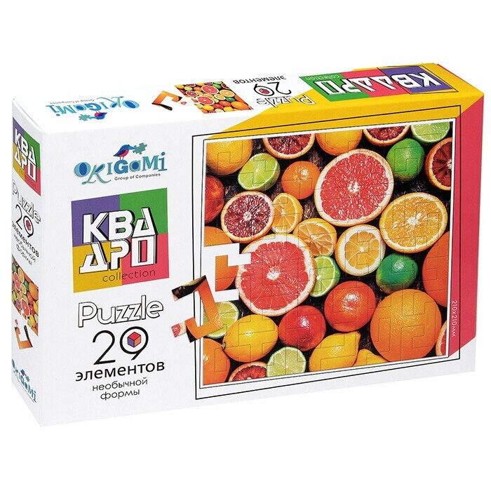 Puzle. Kvadro. Citrusaugļi, 29 gabali
