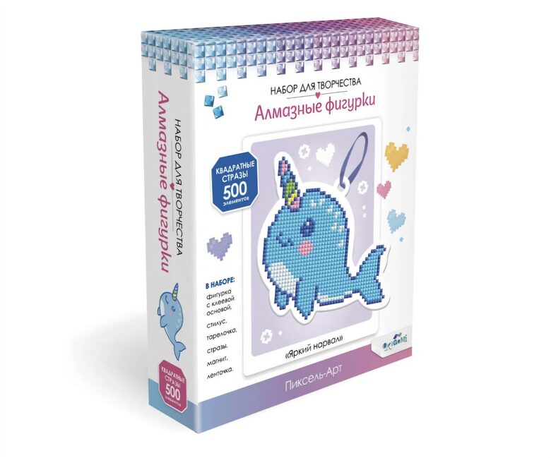 Алмазная фигурка "Яркий нарвал"