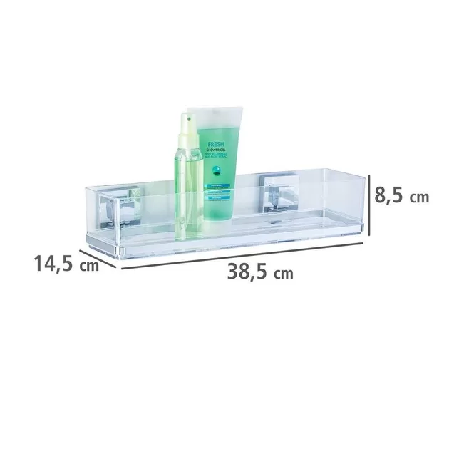 Полка настенная Wenko Vacuum-Loc® Maxi Quadro, 38,5 x 8,5 x 14,5 см, нержавеющая сталь, пластик