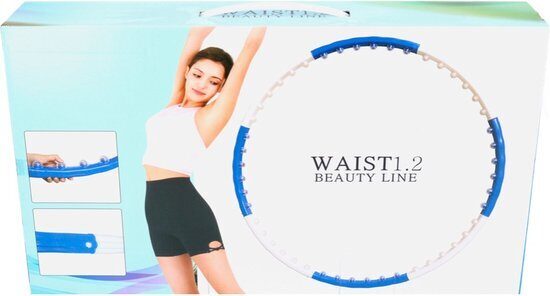 Beauty Line Hula Hoop regulējams izmērs, balts/zils