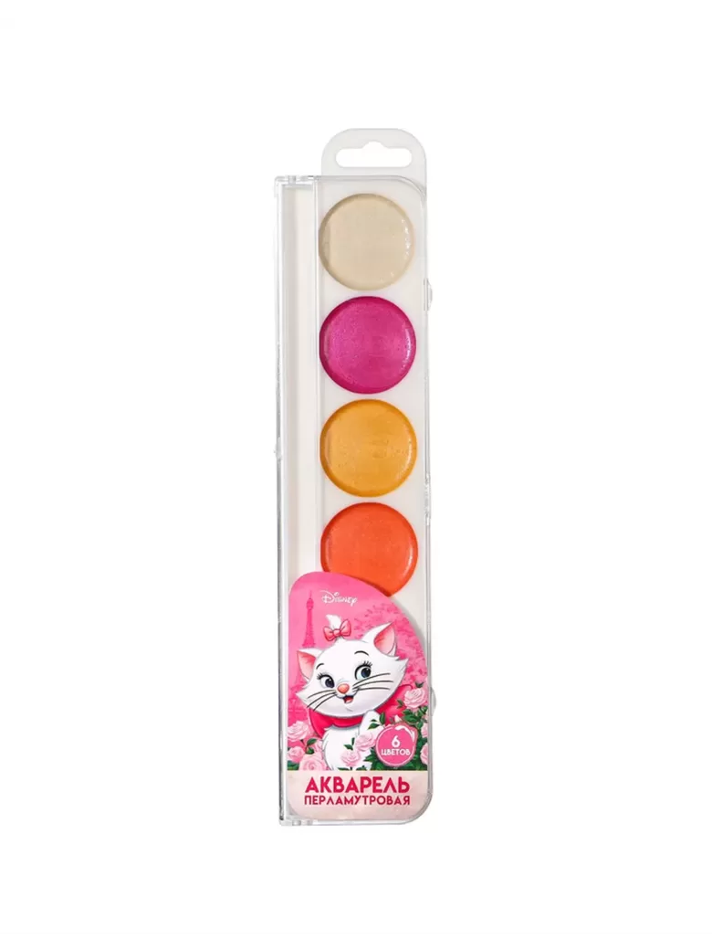 Акварель перламутровая "Кошечка Мари", 6 цветов
