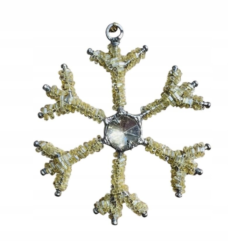 УКРАШЕНИЕ НА ЕЛКУ СНЕЖИНКА золотая 