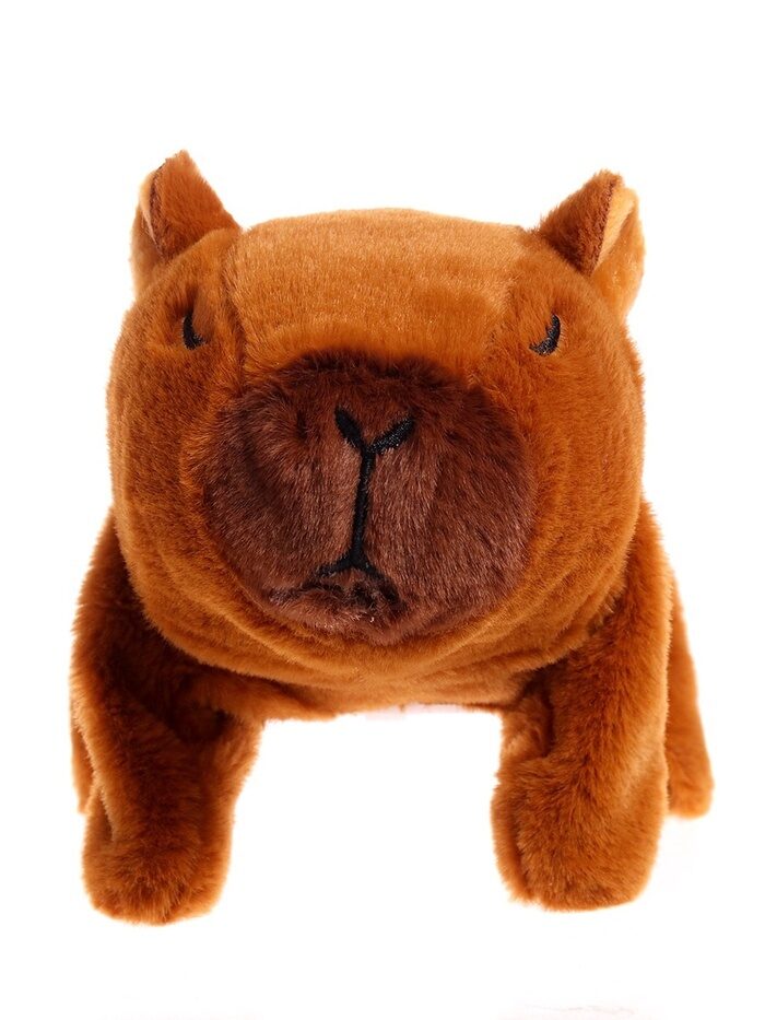 Interaktīva rotaļlieta "Jautrā kapibara", skaņas, pastaigas