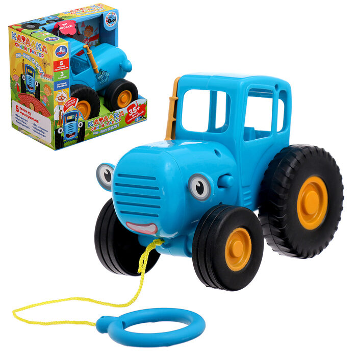 Muzikāla bērnu braucamā rotaļlieta "Zilais traktors" ar vairāk nekā 35 dziesmām, dzejoļiem, skaņām un gaismām, darbojas ar baterijām