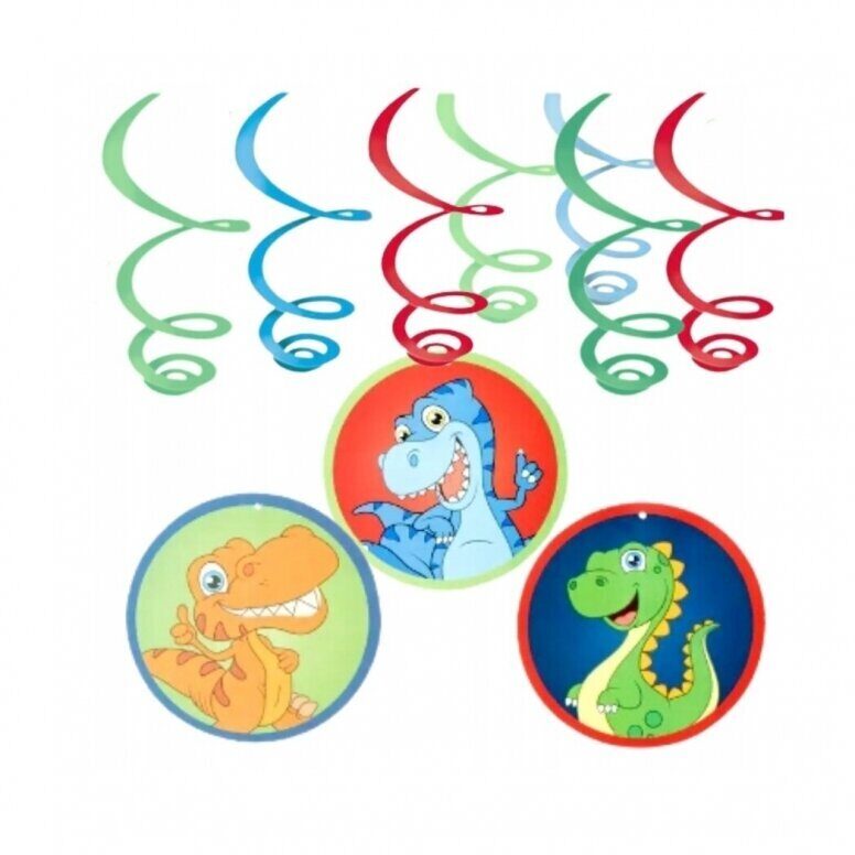 Foršas ballīšu piekaramās dekorācijas, 6 gab. Dino