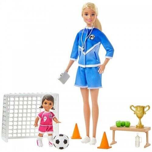 Mattel - Игровой набор «Футбольный тренер Барби» с 2 куклами и аксессуарами