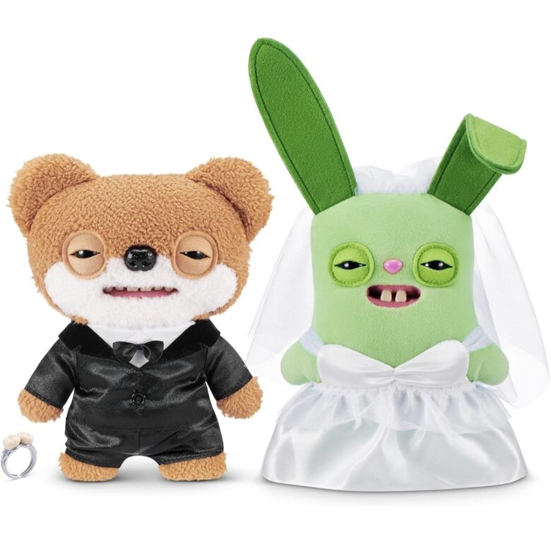 Набор из двух плюшевых игрушек Fuggler ZURU Wedding Fuggs (22 см) и зубного кольца.