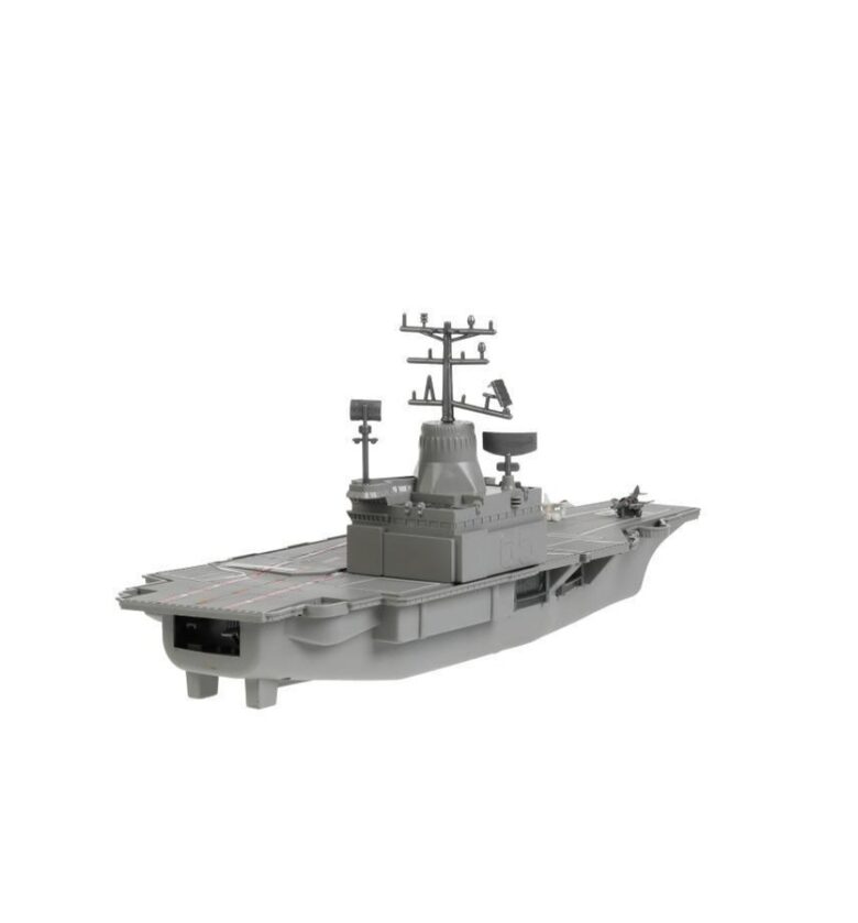 Модель пластик свет-звук АВИАНОСЕЦ 45 см, подвижные дет., 3 кнопки, кор. Технопарк