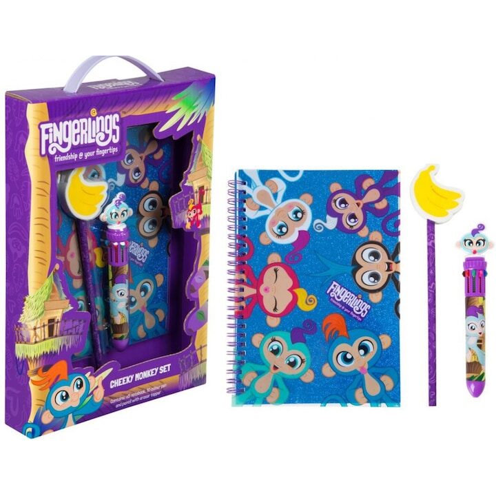 Fingerlings CHEEKY MONKEYS kancelejas dāvanu komplekts