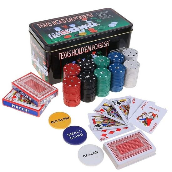 Galda spēle "Poker" (2 kāršu kavas, 200 žetoni)