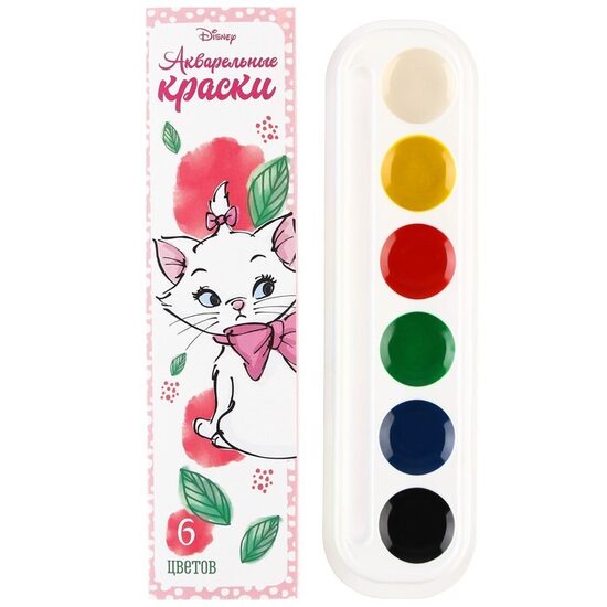 Akvareļkrāsa "Kitty Marie", 6 krāsas, bez otas, The Aristocats