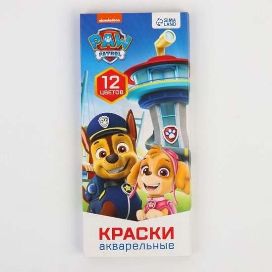 PAW Patrol akvareļu krāsas, daudzkrāsainas, 12 gab., 2 ml
