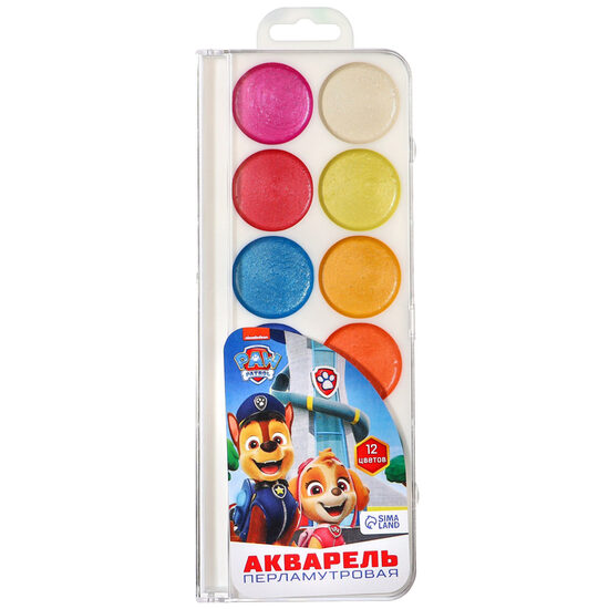 Pērļu akvarelis "Ķepu patruļa", 12 krāsas, bez otas