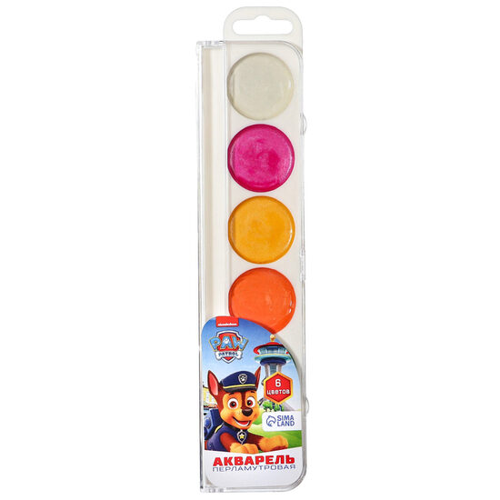 Pērļu akvarelis "Ķepu patruļa", 6 krāsas, bez otas