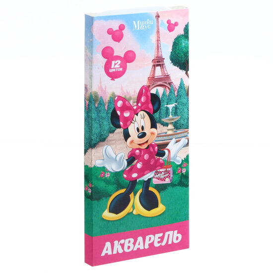 Minnie Mouse akvareļu krāsas, 12 krāsas