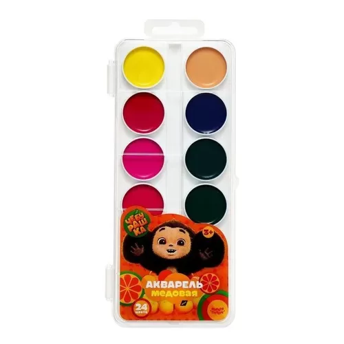 Akvareļkrāsas. Čeburaška, 24 krāsas