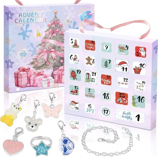 24 dienu Ziemassvētku Adventes kalendārs meitenēm ar multfilmu aksesuāriem