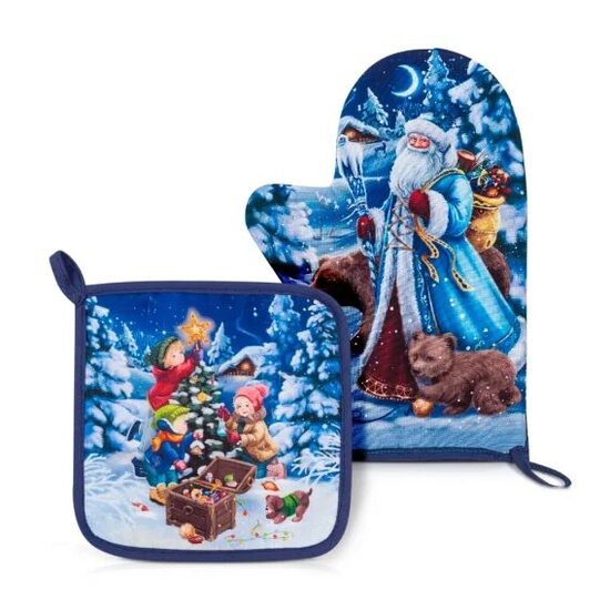 2 cepeškrāsns cimdu komplekts. Jaungada noskaņa.