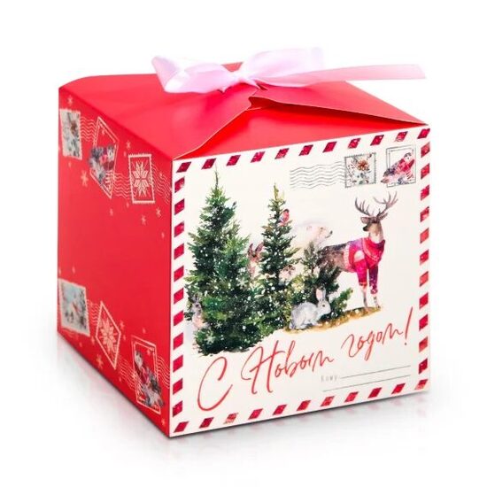 Dāvanu kaste - Laimīgu Jauno gadu, 12 x 12 cm