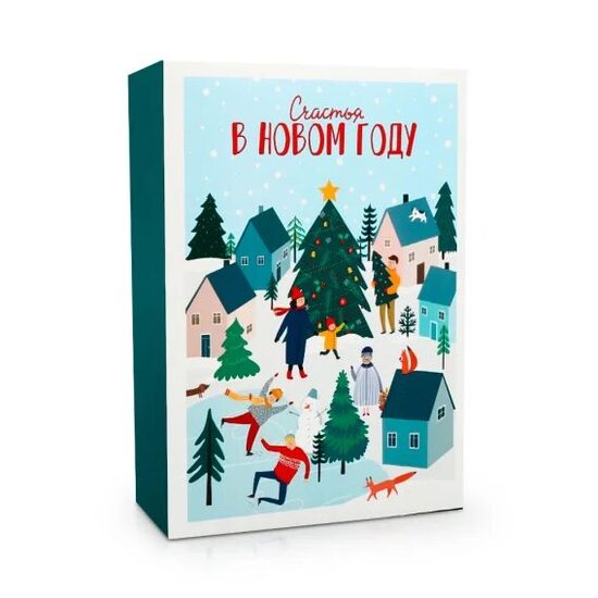 Dāvanu kaste - Jaunais gads, kartons, 22 x 30 x 10