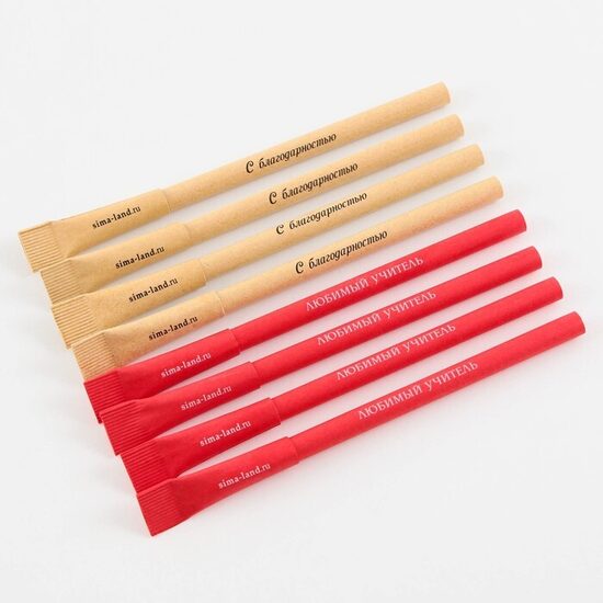 Ekoloģiska lodīšu pildspalva, zila tinte, 1 mm, "Zelta skolotājs" 1 gab