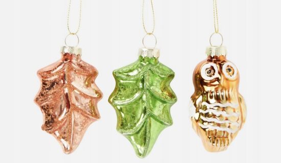 Ziemassvētku rotājumi "pūce, rudens lapas"