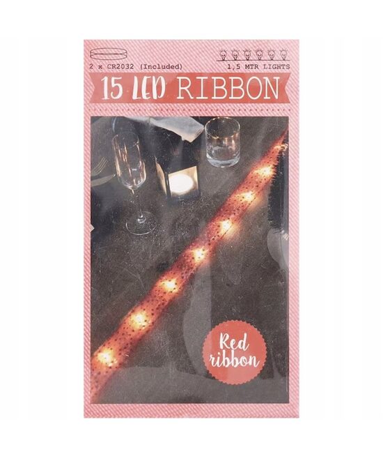 Ziemassvētku lente ar LED apgaismojumu sarkana