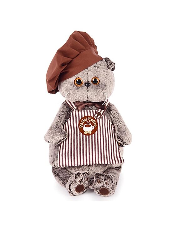 Мягкая игрушка «Кот Басик-бариста», 22 см