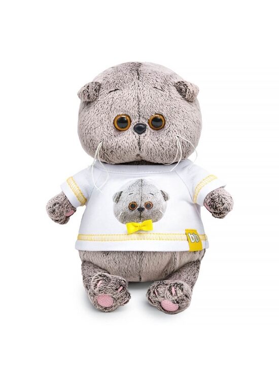 Мягкая игрушка «Кот Басик BABY», в футболке с автопортретом, 20 см