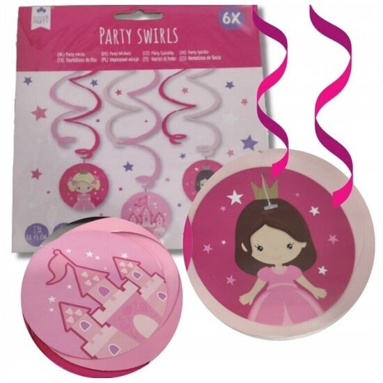 Papīra piekarināmais dekors "Princese", 6 gab