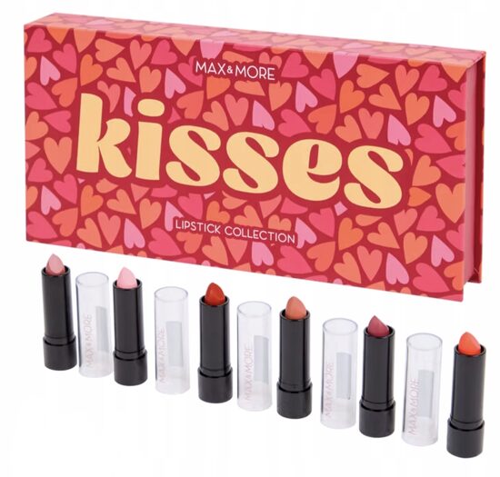 6 matētu lūpu krāsu dekoratīva dāvanu kastīte MAX&MORE