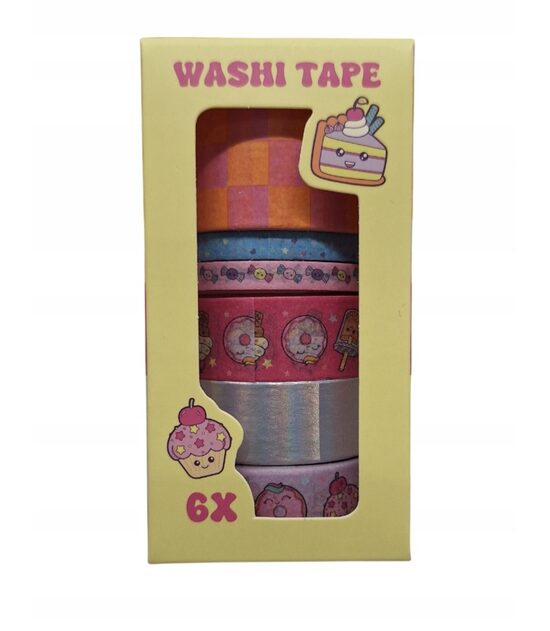 Декоративная клейкая лента Washi Tape, 6 шт./упаковка, для рукоделия и творчества.