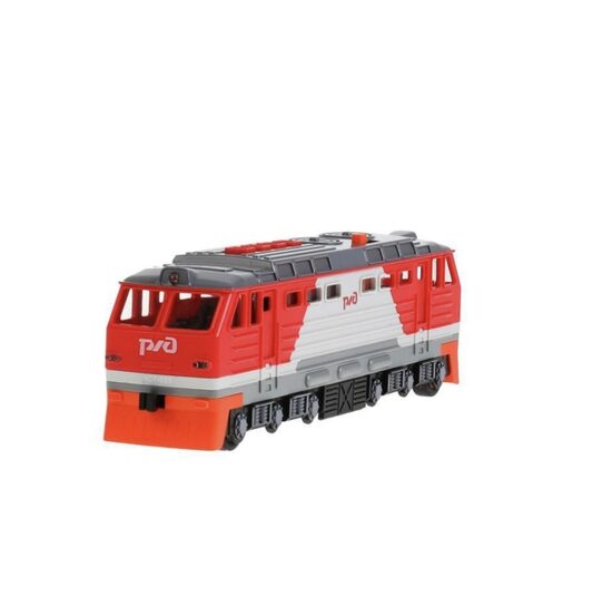 Модель пластик свет-звук РЖД ТЕПЛОВОЗ 30 см, двери, 4 кноп, инерц, кор. Технопарк