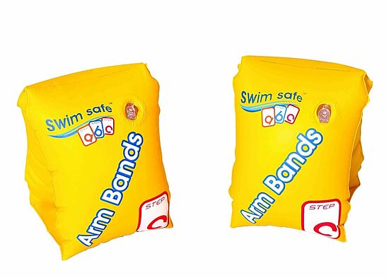 Bestway Wondersplash piepūšamie peldēšanas uzroči, dzelteni, 25 × 15 cm